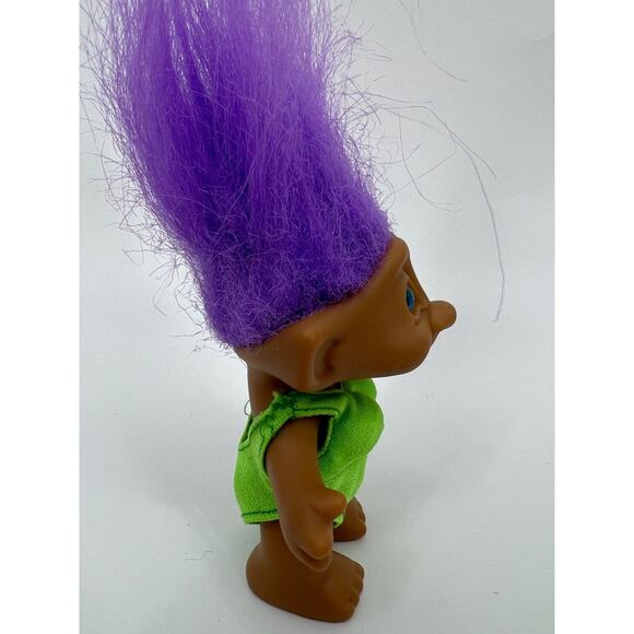 Vintage Lucky Ace Novelty Co., Inc. Troll Doll Purple Hair Blue Eyes - Picture 4 of 9